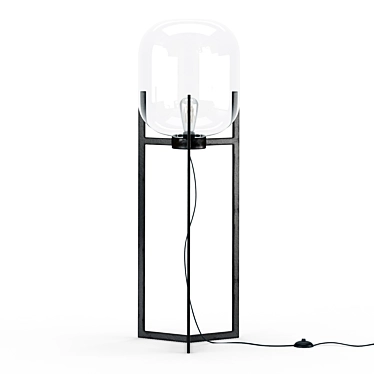 Sleek Steel Sasha Floor Lamp 3D model image 1 