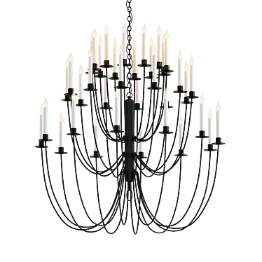 Elegant Erika Three-Tier Chandelier 3D model image 1 