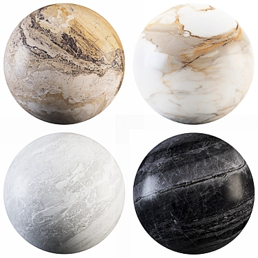 Marble Collection: Gray, Black, Oro, Statuario 3D model image 1 