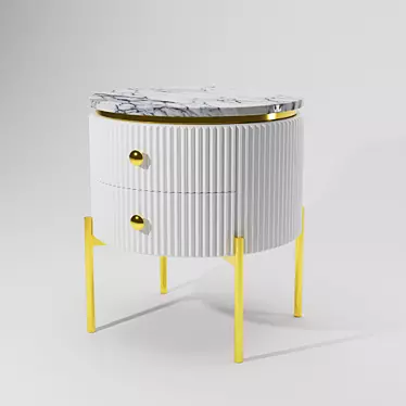 Round Bedside Table: Sleek and Stylish 3D model image 1 