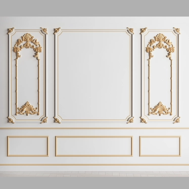 Elegant Wall Moulding Design 3D model image 1 