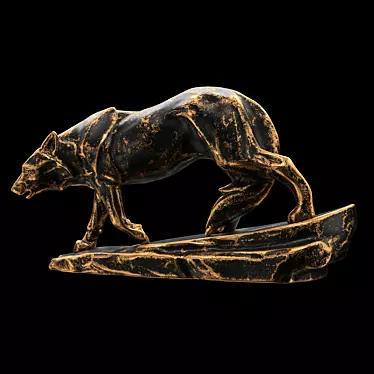 Majestic Wolf Sculpture 3D model image 1 