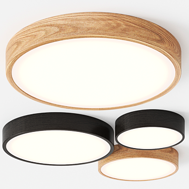 Wooden Round Ceiling Light 3D model image 1 