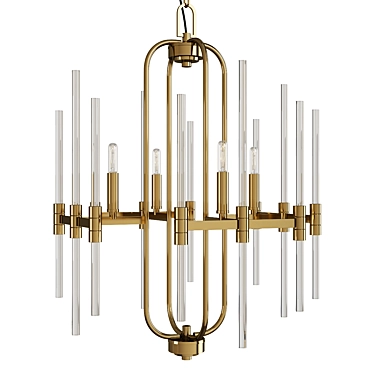 Elegant Pillar Chandelier 3D model image 1 