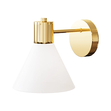 Elegant Yellow Copper Glass Wall Lamp 3D model image 1 