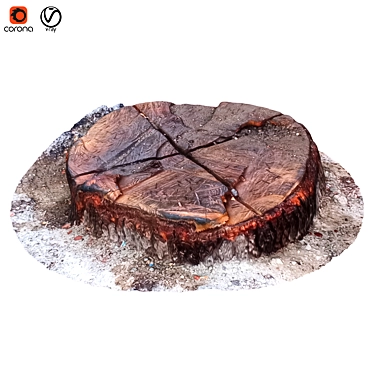 Natural Wood Tree Trunk Decor 3D model image 1 