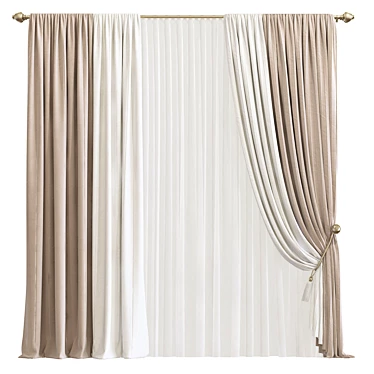 Revolutionary Curtain 914: Crafted with Precision 3D model image 1 