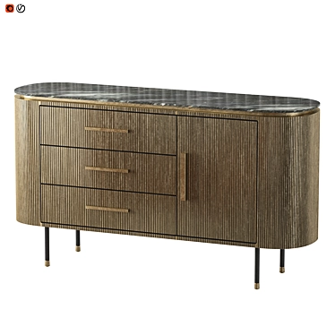 Elegant Valbruna Sideboard: Art Deco Style 3D model image 1 