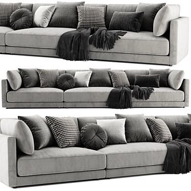 Elegant Blanche Katarina 3-Seater Sofa 3D model image 1 