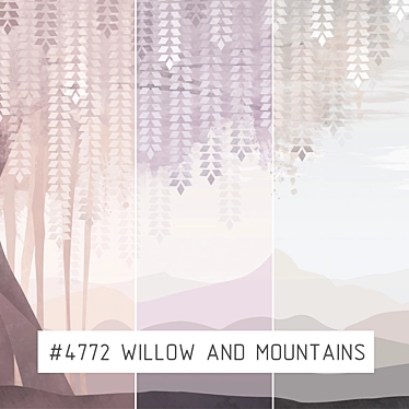 Serene Willow Mountain Wallpapers 3D model image 1 