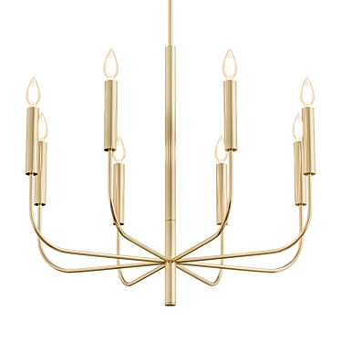 Brianna Chandelier: Elegant Burnished Brass 3D model image 1 