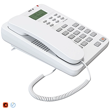 Modern Corded Telephone: V-Ray/Corona, High Quality, Compact 3D model image 1 