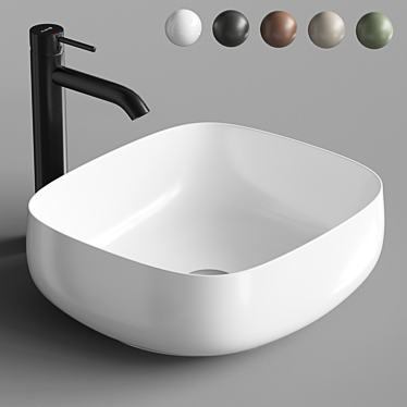 ArtCeram COGNAC Quadro 46 Sink - Elegant and Functional 3D model image 1 