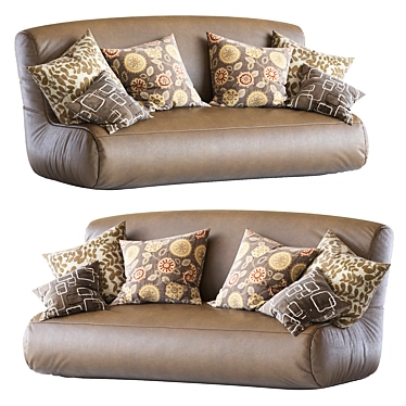 Elegant Leather Bean Bag Sofa 3D model image 1 