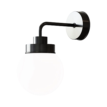 Sleek Black Wall Lamp 3D model image 1 