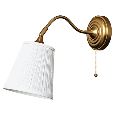 Elegant Nickel/White Wall Sconce 3D model image 1 