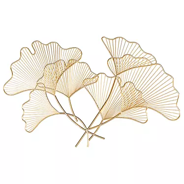 Elegant Ginkgo Metal Wall Art 3D model image 1 