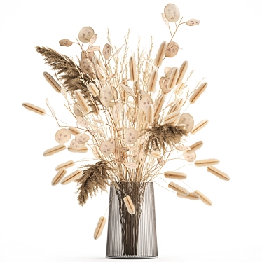 Elegant Dried Flower Bouquet 3D model image 1 