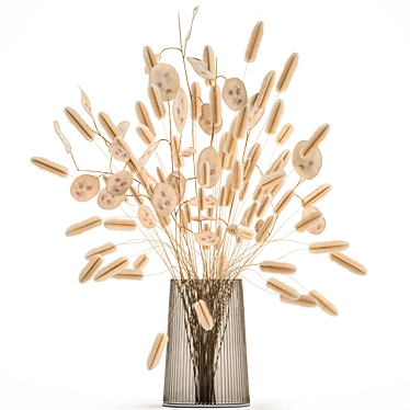 Natural Reed Bouquet in Vase 3D model image 1 