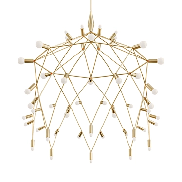 Sleek Black Chandelier: Orbit 3D model image 1 