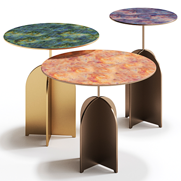 Nicola Metal Side Tables: Modern, Versatile Design 3D model image 1 