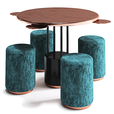 DE CASTELLI Burraco Table Set 3D model image 1 