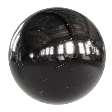 Sleek Ash Black Marble Tile 3D model image 1 