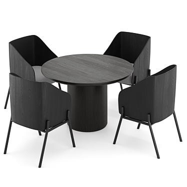 Modern GUBI Dining Table Set 3D model image 1 