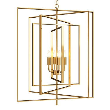 Elegant Brass Hollis Chandelier 3D model image 1 