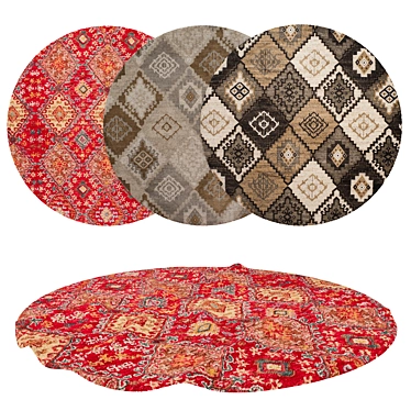 Versatile Round Rug Set 3D model image 1 