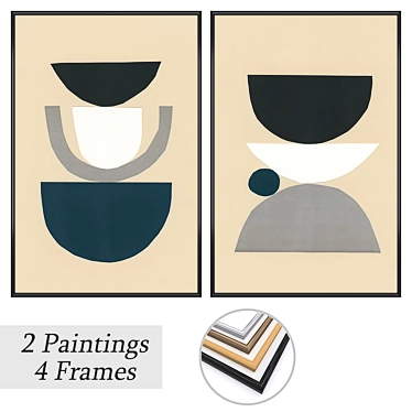 Elegant Wall Art Set No. 3622 3D model image 1 