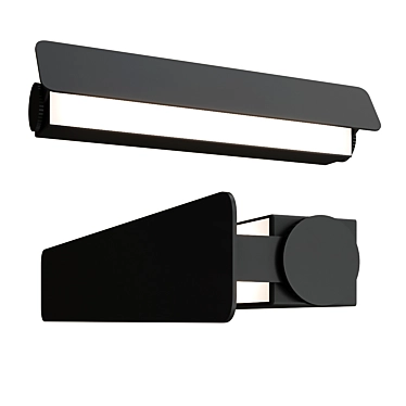 Sleek Black LED Wall Lamp 3D model image 1 