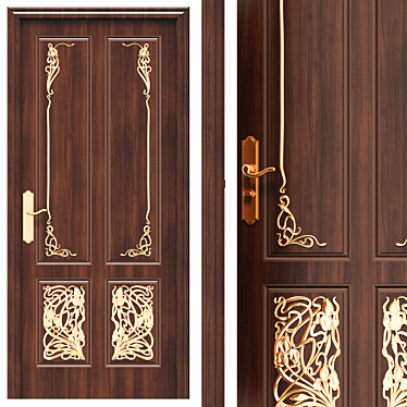 Elegant Decorative Door 3D model image 1 