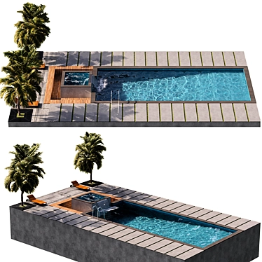 Tropical Paradise Pool Design 3D model image 1 