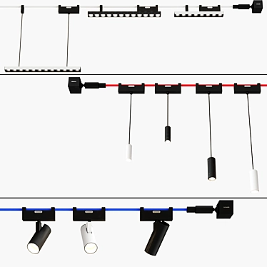 Modern Track Lighting: FUNIVI 3D model image 1 