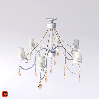 Elegant Ceiling Chandelier 3D model image 1 