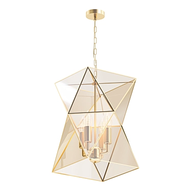 Elegant Polihedron Pendant Chandelier 3D model image 1 