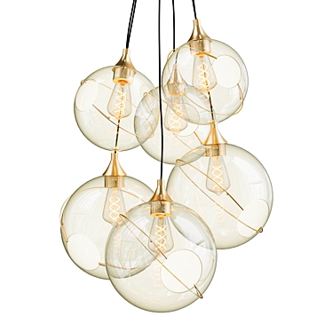 Sleek Skye 6-Light Chandelier 3D model image 1 