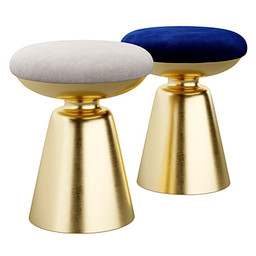 Modern Juniper Round Side Stool 3D model image 1 