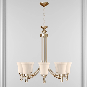 Elegant 8-Light Chandelier: World of Gold 3D model image 1 