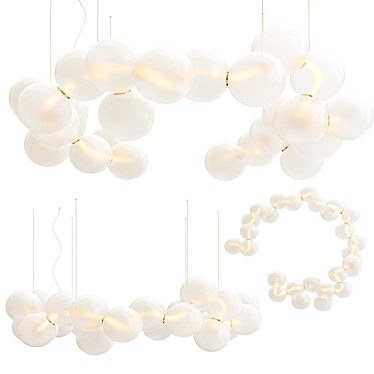 Elegant "Pearls" Chandelier: Masterpiece by Mathieu Lehanneur 3D model image 1 