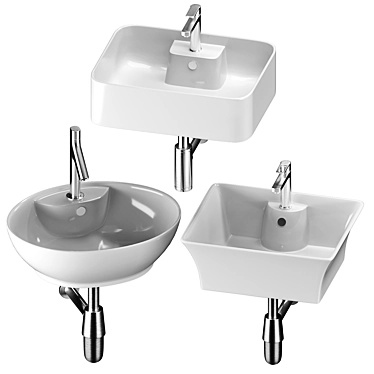 Modern Washbasin Set 19: Gid, CeramaLux, Mira 3D model image 1 