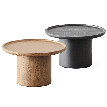 Sleek Round Pedestal Coffee Table 3D model image 1 