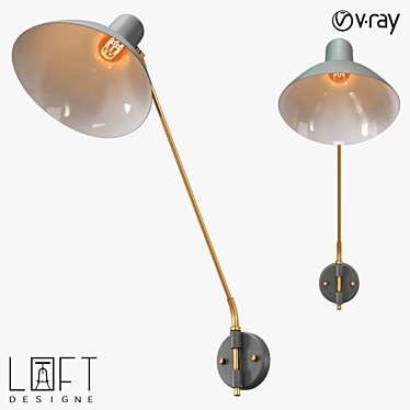 Minimalist Metal Wall Lamp - LoftDesigne 5527 3D model image 1 