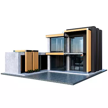 Modern Compact Concrete House 3D model image 1 