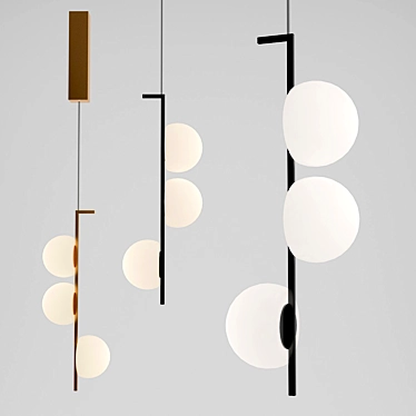 Suspended LED Lamps with Matte Plafonds 3D model image 1 
