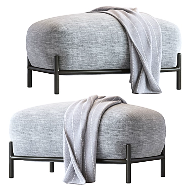 Pawai Pouf: Stylish Gray Ottoman 3D model image 1 