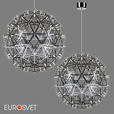 OM Pendant LED Bogate's 435/1 Plesso: Stylish Industrial Chrome Pendant Light 3D model image 1 