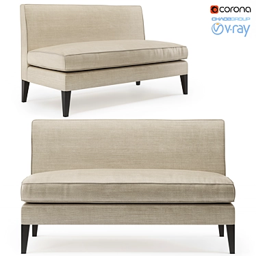 Hall Sofa: Classic Design with a Contemporary Twist 3D model image 1 