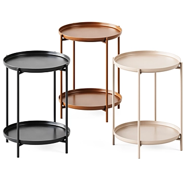 Sleek Metal End Table 3D model image 1 